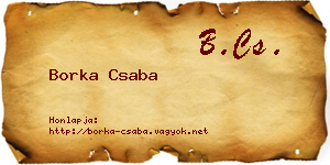 Borka Csaba névjegykártya