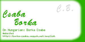 csaba borka business card